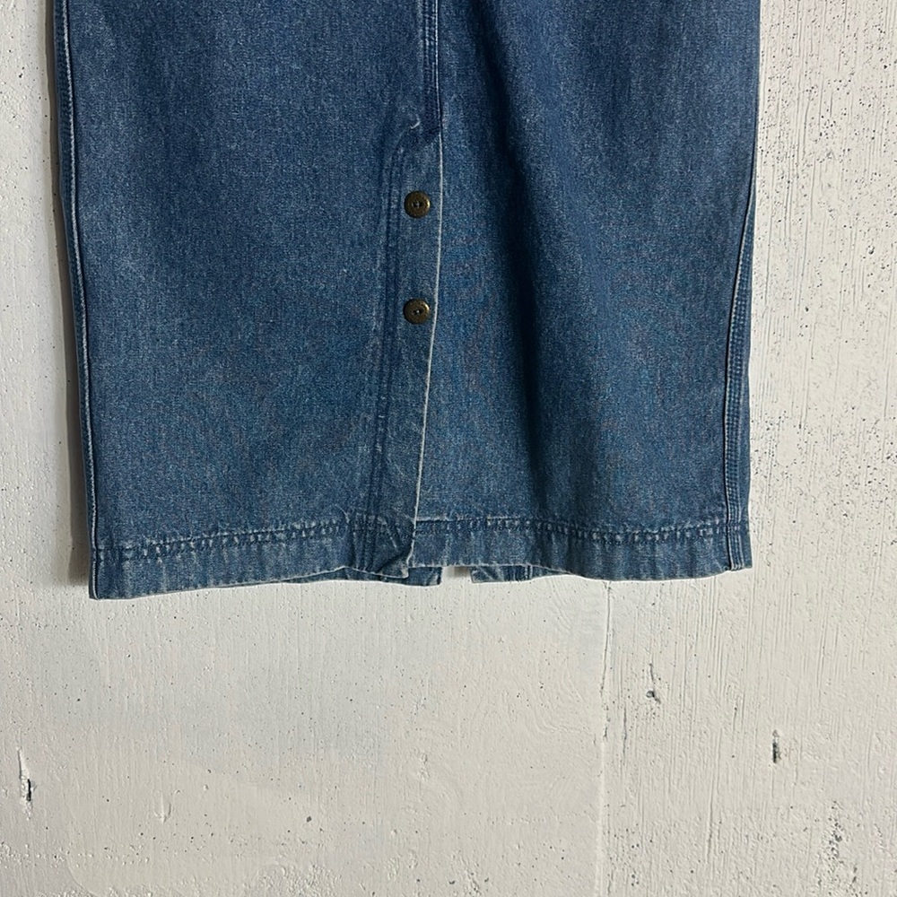 Vintage Cotton Jean Pencil Midi Skirt, S - Picture 10 of 16